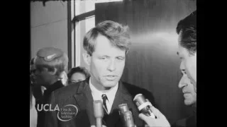 KTLA News: "Senator Robert F. Kennedy responds to reporters in Los Angeles" (1966)