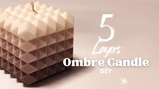 Ombre 5 layers gradient candle tutorial | Step by step | Advanced candle making | POV (no talking)