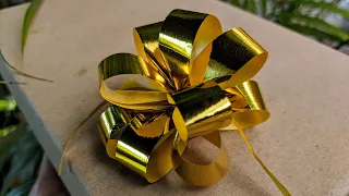 DIY How to make an Easy Gift Bow , Ribbon Bow