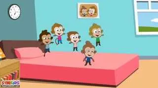 Five Little Monkeys Jumping on the Bed Nursery Rhyme - Cartoon Animation Rhymes Songs for Children