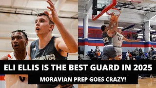 CROWD CHANTS OVERRATED then Eli Ellis pulls from Halfcourt 😳 | Moravian Prep GOES CRAZY