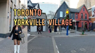 Toronto Downtown Yorkville Village walking Tour ,Canada April 2022