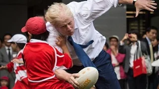 London Mayor Knocks Over Boy in Japan Rugby Game