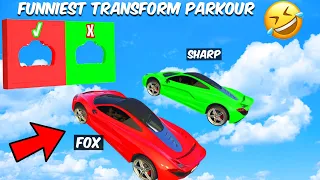 Funniest Transform Stunt Parkour Ever ! 🤣 | GTA Stunt Race - Black FOX