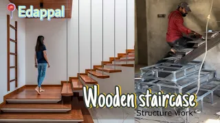 wooden staircase detailing at edappal. All Kerala services #staircasedesign #staircase #leo