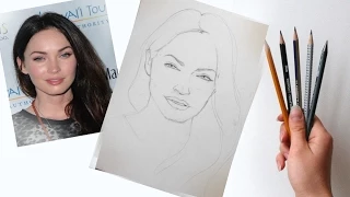 Как нарисовать портрет по фотографии! Часть первая Построение Пропорции лица! #Dari_Art