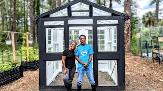 We built a GREENHOUSE! (using reclaimed materials!) #greenhousetour