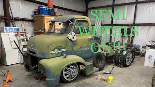 Shop Truck 1954 Ford COE build part 4 The semi wheels are on