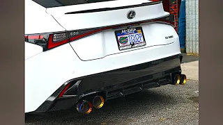 2023 Lexus IS 500 Muffler delete + burnt hks exhaust tips