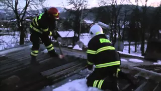 Zásah 16.2.2015 požiar strechy lokalita bývalých kasární