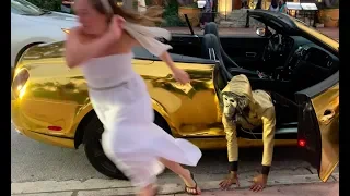 Monkey Man Halloween Prank in a GOLD Bentley! Part 1 #Halloween #Prank