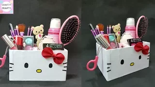 DIY Desk Organizer/ DIY Makeup Organizer/ Cajas organizadoras de Hello kitty/Hello kitty organizer