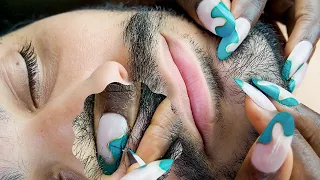 ASMR ALLZOOMED BEARD picking 😮‍💨| scratching | brushing with soft whispers.