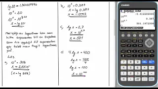 Matematik 2 Genomgång Exponentialekvationer och logaritmer