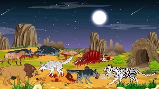 Wolf Pack vs Lion vs White Tiger vs Hyena - DC2 Animation
