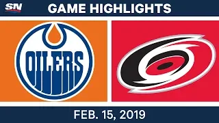 NHL Highlights | Oilers vs. Hurricanes - Feb 15, 2019