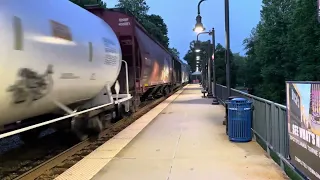 CSX Mixed Freight Passing Through Brooke VRE Station