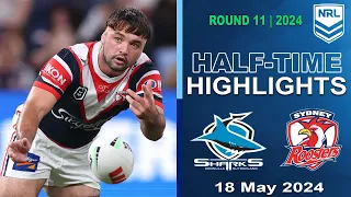 NRL 2024 | Cronulla-Sutherland Sharks v Sydney Roosters | Half-time Highlights