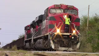 Tren de 14000 Ton siendo movido por 2 locomotoras! Tripulación de lujo saludando a ferroaficionados!