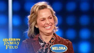 Melora Hardin thinks of her answer... a little too late! | Celebrity Family Feud