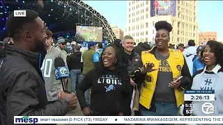 Fans gather at Campus Martius for the NFL Draft