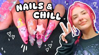 ₊˚ʚ Nails & Chill (episode 3) 🌸 PRINCESS BUBBLEGUM KITSCH NAILS ɞ˚₊