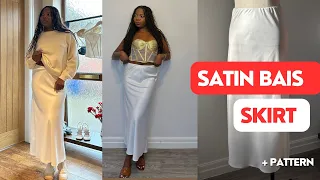 How to make a bias satin skirt | Satin skirt making tutorial + pattern for beginner satin slip skirt