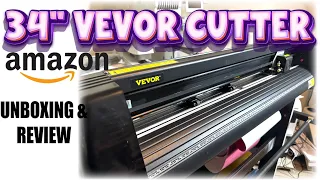 UNBOXING Vevor 34" VINYL Cutter | Testing Rhinestone Flock | Review Amazon Plotter