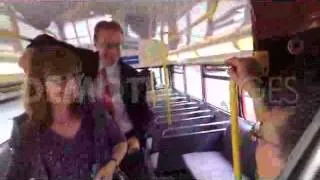 Londoners happy to see and ride original red London bus on main route