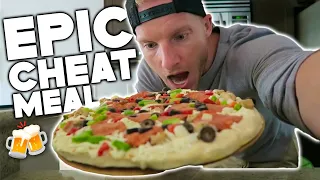 Once A Week Cheat Meal Rules And Recovery: Eat A Whole Pizza Challenge With Beer | LiveLeanTV