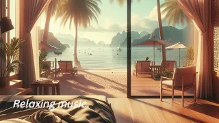 【Relaxation time】The view of the beach from the room in the morning and LOFI music