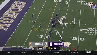Washington game changing pick six vs Arizona State after missed holding call
