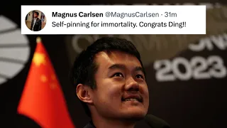 Magnus Carlsen Congrats Ding Liren For Becoming The World Champion