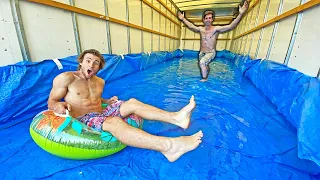 Turned a moving truck into a pool!