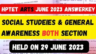 HPTET ARTS JUNE 2023 Answerkey  Solved question paper #hptet #hptetarts #hptetanswerkey