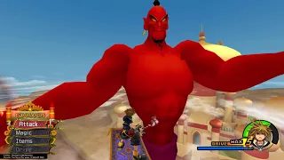 KINGDOM HEARTS 2 Final Mix - Jafar-Genie Boss Fight (Critical)