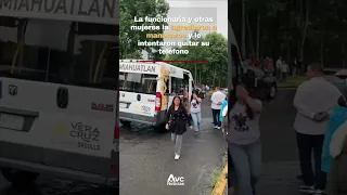 Síndica de Miahuatlán agrede a reportera Verónica Huerta en evento de Sheinbaum