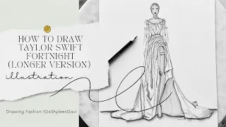 Taylor Swift Fortnight Fashion Illustration Sketch