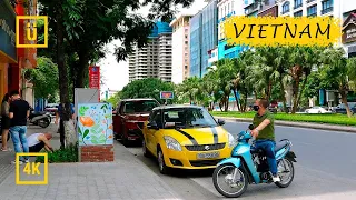 Walking in Vietnam. From modernity to antiquity. Hanoi city walk. Binaural Audio. [4K walking tour]