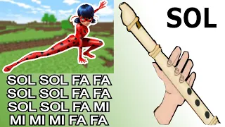 Miraculous ladybug, flauta dulce fácil, tutorial con animación, easy flute recorder