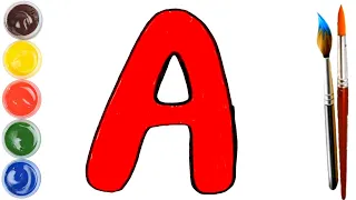 Раскраска для детей буква А.Как нарисовать букву А.How to draw the letter A.