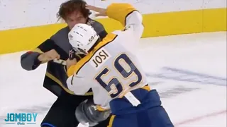 Mark Stone and Roman Josi get into a quick fight, a breakdown