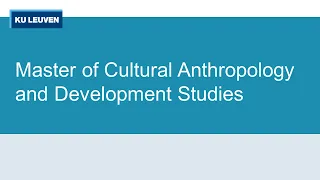 Information Session: Master of Cultural Anthropology and Development Studies