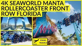 4K SeaWorld Manta Rollercoaster Ride Front Row Florida Vlogs Ryans Travels