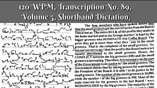 120 WPM, Transcription No  89, Volume 5,Shorthand Dictation, Kailash Chandra,With ouline & Text