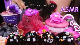 [ASMR] Purple Violet food BTS Starbucks Flower Dessert Ice cream Jelly 보라색 디저트 먹방 LIBE ASMR SLEEP