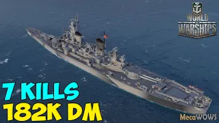 World of WarShips | Georgia | 7 KILLS | 182K Damage - Replay Gameplay 1080p 60 fps