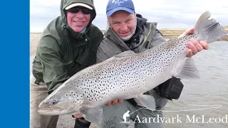 Sea trout fishing at Villa Maria Lodge on the Rio Grande, (TDF) Argentina.