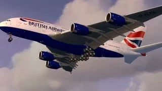 First British Airways A380 Landing in London [FSX HD]