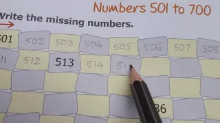 Writing numbers 501-600